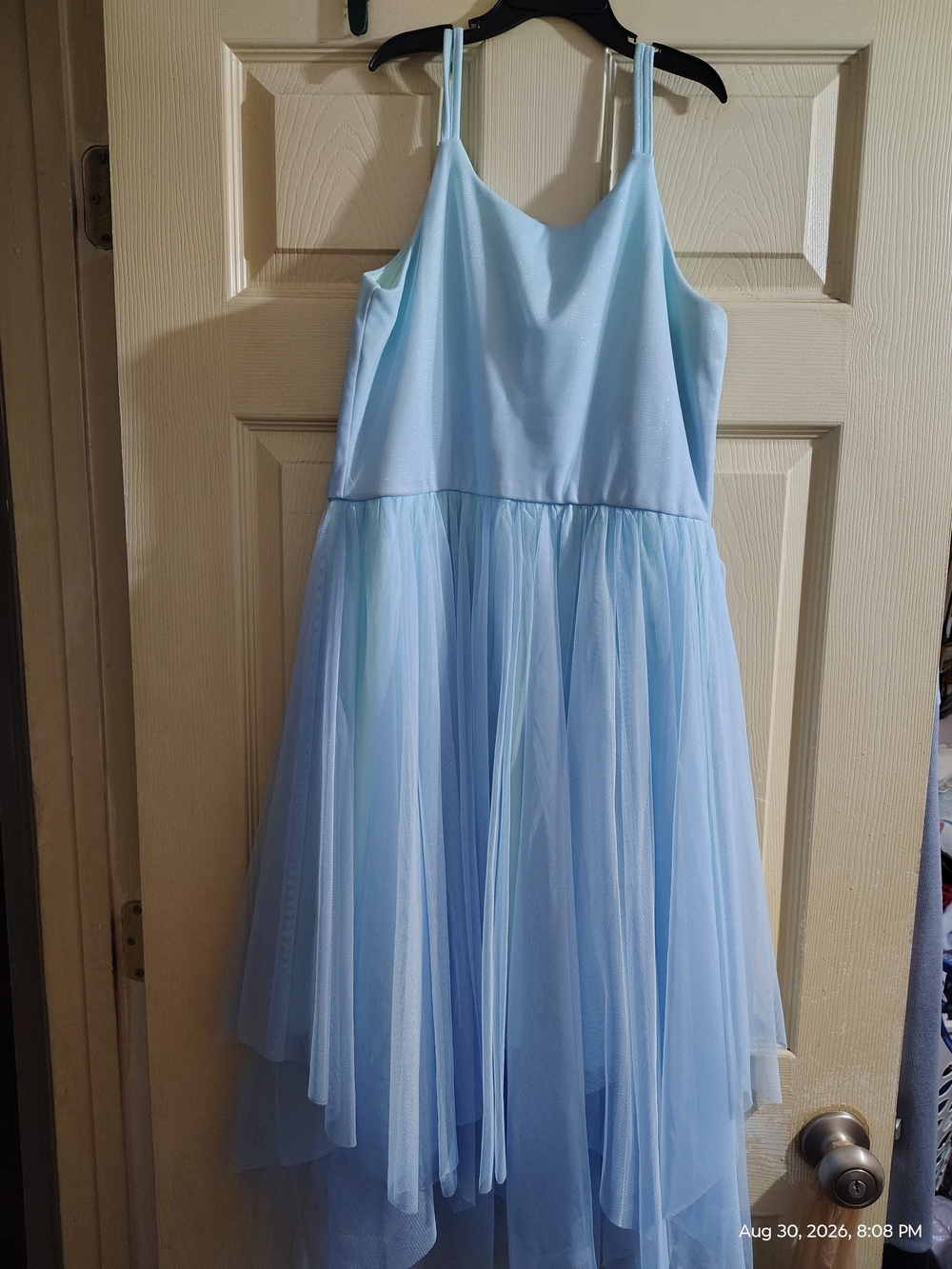 Cat & Jack Light Blue Tulle Spaghetti-Strap Dress